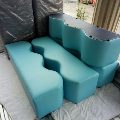 定制早教中心沙发培训中心异型沙发长条凳家长等候休息区沙发长凳