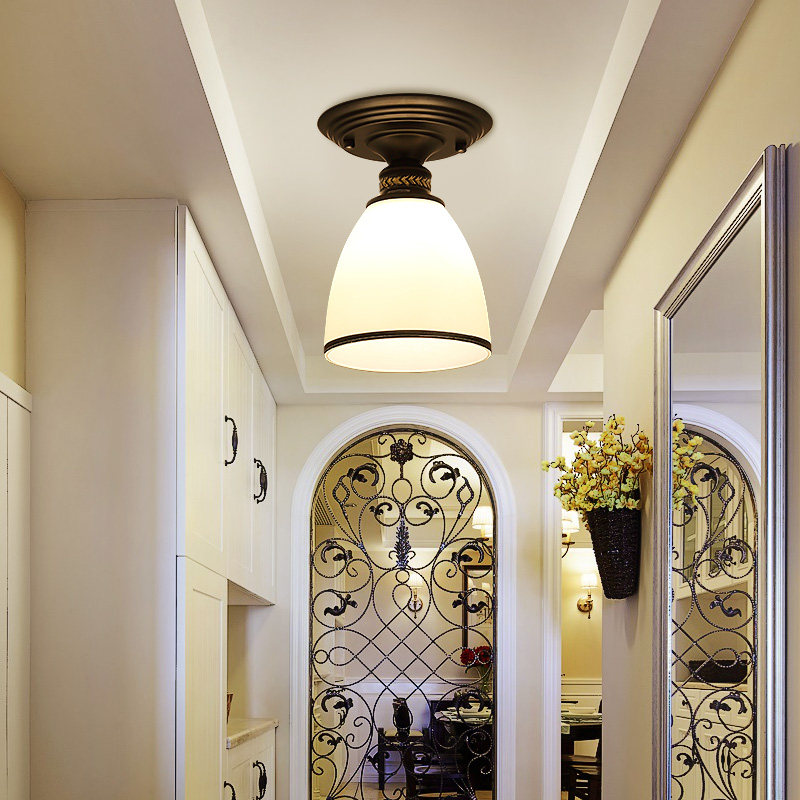 美式过道阳台吸顶灯简约复古铁艺玻璃玄关灯个性单头艺术走廊灯具,家装灯饰光源,厨卫/阳台/玄关/过道吸顶灯,淘宝优惠券,粉丝福利购,淘宝优惠卷