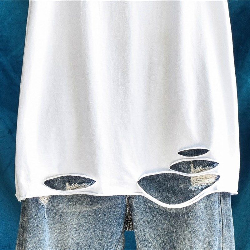 春秋宽松白色内搭中长款破洞无袖纯棉背心女外穿吊带打底衫上衣潮,女装/女士精品,背心吊带,淘宝优惠券,粉丝福利购,淘宝优惠卷