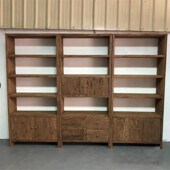 侘寂风老木书架风化木茶柜组合民宿装 饰置物架客厅收纳展示博古架