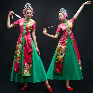新款古典舞蹈服装飘逸百花争艳演出服戏曲黄梅戏服古装京剧花旦女