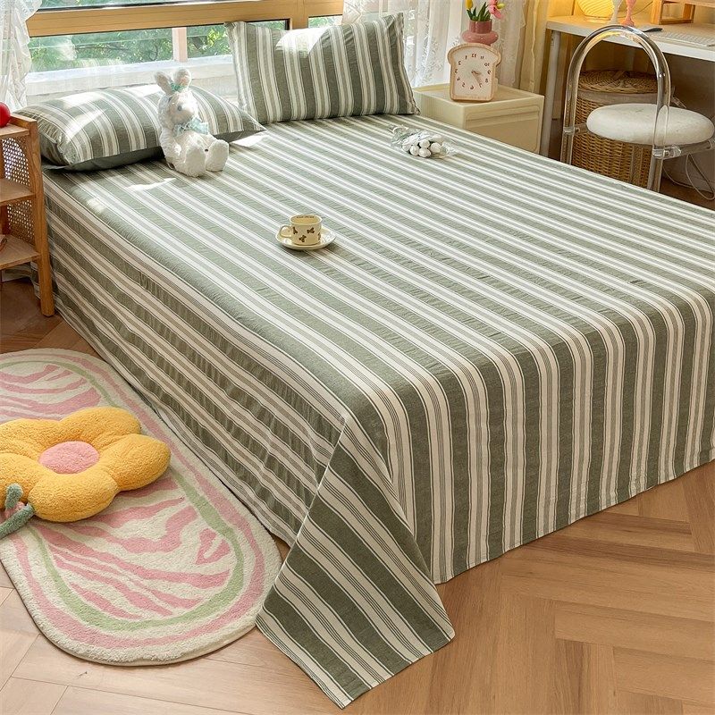 全棉纯棉A类简约水洗棉条纹床单榻榻米大炕单高低拼接床定做定制,床上用品,床单,淘宝优惠券,粉丝福利购,淘宝优惠卷