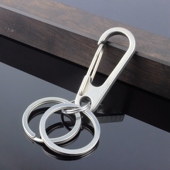 创意304不锈钢汽车钥匙扣男腰挂件锁匙扣圈环防丢刻字号码 牌定制