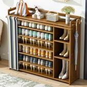 鞋 柜 架子家用经济型室内好看简易门口收纳神器实木多层防尘布艺鞋