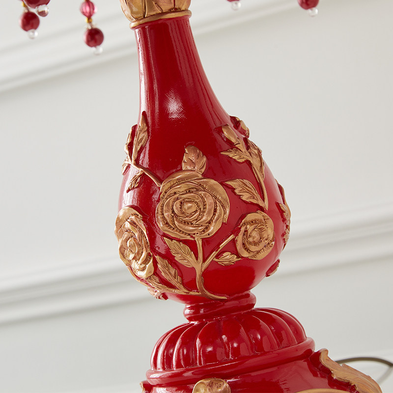 结婚礼物台灯婚房卧室浪漫温馨婚庆欧式床头灯装饰长明灯红色灯具