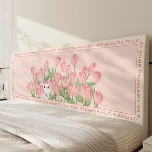 可爱公主风床头套罩新款1米5木床软包保护套盖布靠背改造遮丑神器