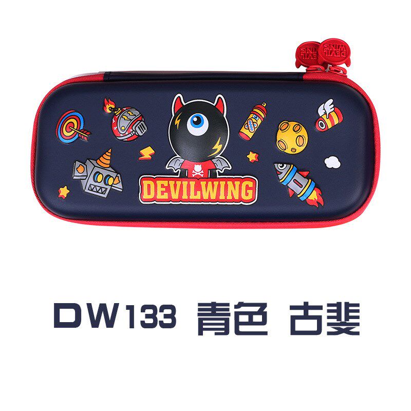 新小恶魔铅笔盒小学中学生孩女生文具盒笔袋立体卡通可爱粉色蓝色