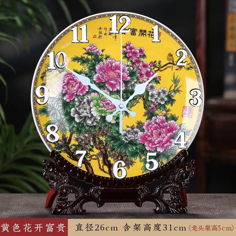 高档古典座式座钟家用客厅时钟台式桌面新款钟表静音摆件台式书房