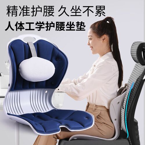 姿挺美护腰久坐靠垫一体成人学生通用办公室座椅护腰部支撑矫姿椅