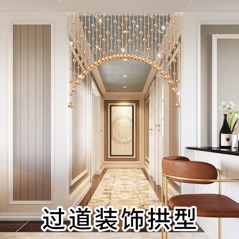 门帘珠帘水晶隔断帘子欧式家用玄关过道卧室吊挂帘奢华装饰免打孔
