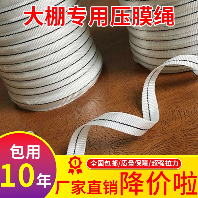 厂家直供为农棚友温室大棚压膜带白色涤纶丝压膜线压膜绳托膜配件