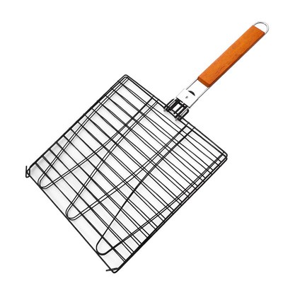 BBQ烧烤网烤鱼烧烤夹烤茄子不锈钢烤鱼蔬菜网方形夹烤肉网夹工具