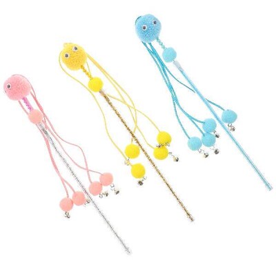 3 Pcs Cat Teaser Exercise Toy Wand Stick Toys Pet Fitness