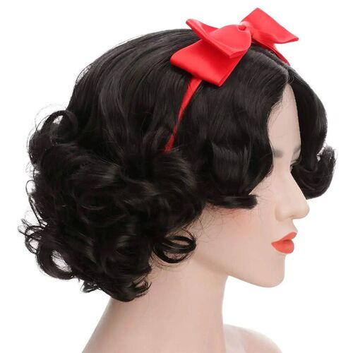 Snow White Princess Girls  Adult Women Short Bob Wave Black