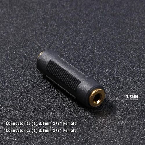 2PCS 3.5 mm Female to 3.5mm Female Jack Stereo Connector Co