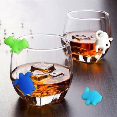 Wine Glass Markers Set of 24 Marine Terrestrial Animals