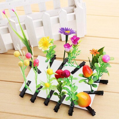 1PC Funny Show Bean Sprout Bobby Hairpin Flower Plant Hair C