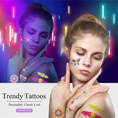 Temporary Tattoos 10pack Glow in The Dark Party Supplies toy