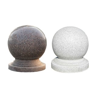 石墩子挡车石大门柱头石石头墩拦车石球圆球花岗岩芝麻灰挡车石球