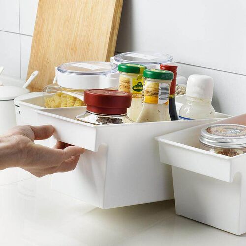 Labeled storage boxes, baskets, desktop organizers, househol