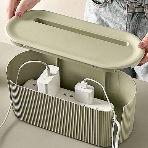 Morandi color wire Cable Storage Case Organizer Box Socket P