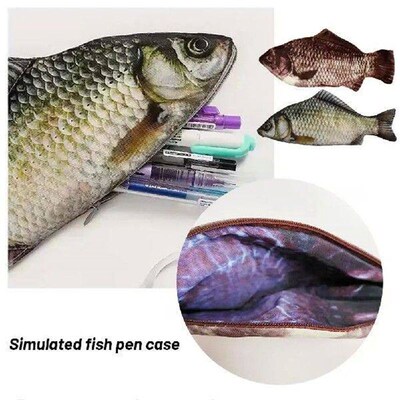 New Creative Simulated Salted Fish Pencil Case Large School