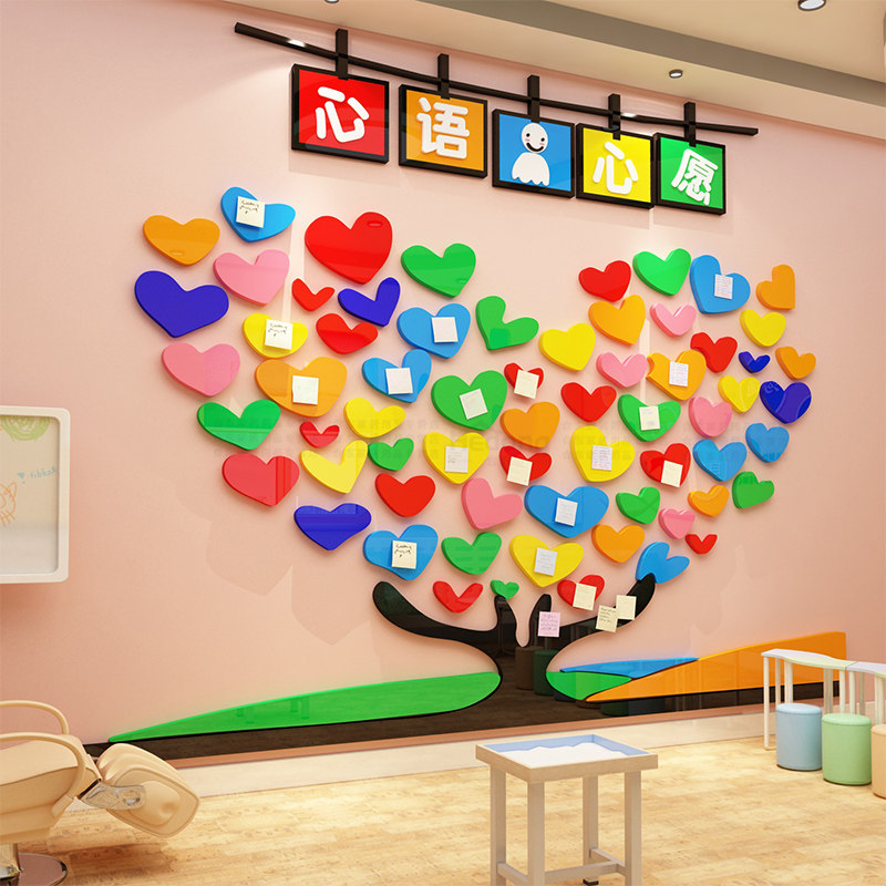 心理咨询室布置心灵驿站健康墙贴医院许心愿树形纸画文化辅导挂图,家居饰品,文化墙贴,淘宝优惠券,粉丝福利购,淘宝优惠卷