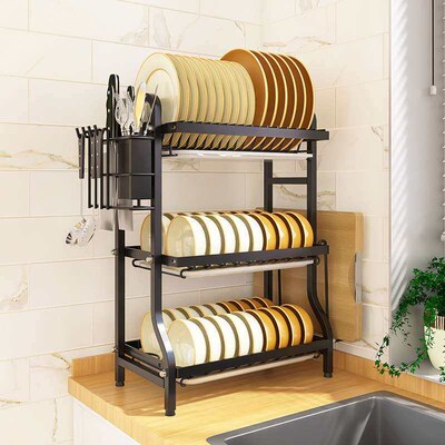 Double-layer Dish Rack Dish Rack Household Three-layer Kitch