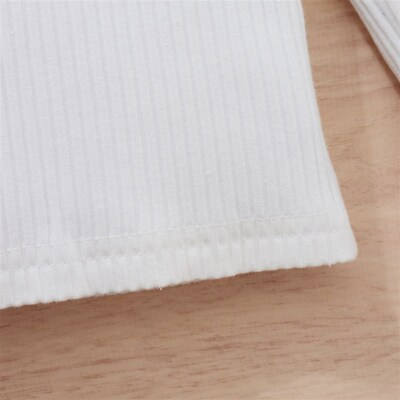Citgeett Spring Toddler Baby Girls Outfit Knitted Ribbed Ruf