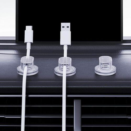 Clear Cable Clip Fastener, Snap-on Removable Wire Management