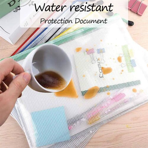 Mesh Zipper Storage Bag Document Bag Waterproof File Pouch F