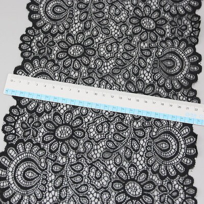 (3 meters) 22cm white elastic lace Fabric French hollow unde