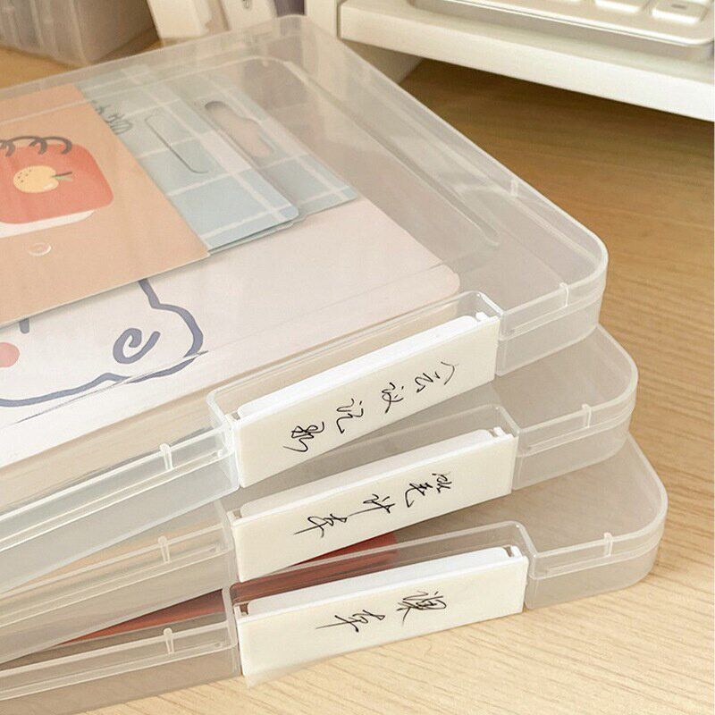 A4 Paper File Storage Transparent Double Clip Plastic - 实物图