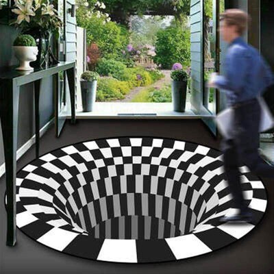 3D visual floor mats phantom  optical illusion living