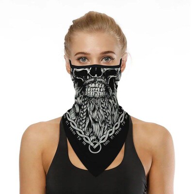 Halloween Skull Death Punk Scary Cosplay Face Mask Neck Scar