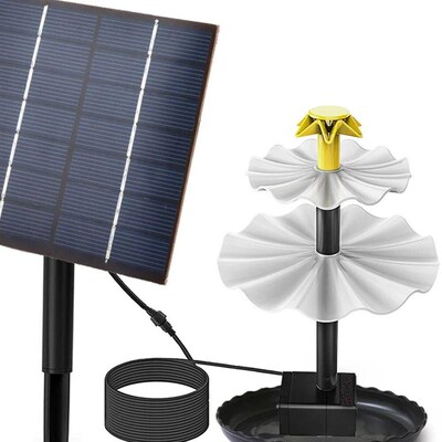 3 Tiered 3.5W Fountain Pump with Solar Panel Solar Bird Bath