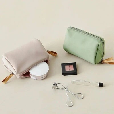 2024 New Women Cosmetic Bag Solid Color Korean Style Makeup