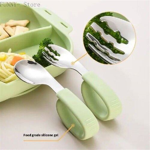 Childrens Dining Utensils Set Bendable/Straight Head Part