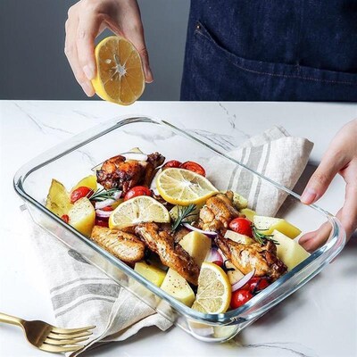 dinner bowls plates dish glass heat resistant baking oven