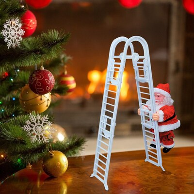 Electric Santa Claus Climbing Ladder Singing Jingle Bells El