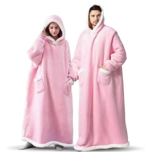 180cm Super Long Flannel Blanket Pyjamas with Sleeves Winter