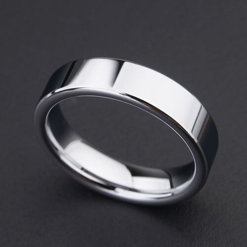 High Polished Silver Color Tungsten Wedding Rings for Couple