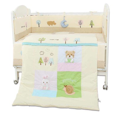 Baby Cotton Bed Cover Multi-piece Set Baby Bed Detachable an