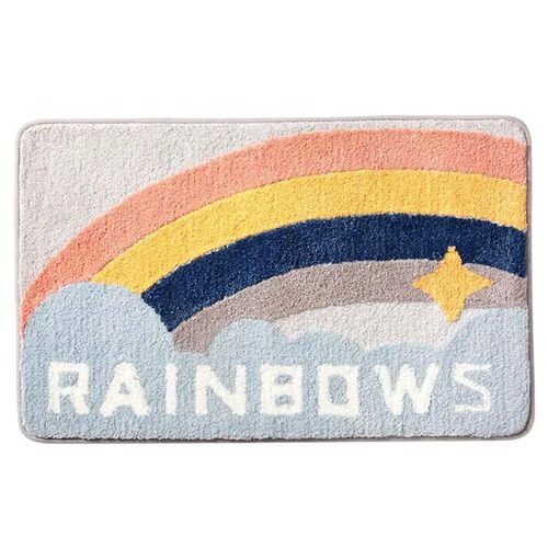 Rainbow Bathroom Mat Absorbent Floor Mat Anti-slip Entrance