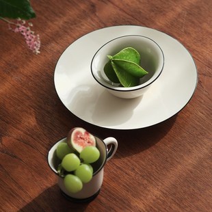 一人食餐盘甜片 碗盘杯子装 molingtlk 家用陶瓷餐具三件
