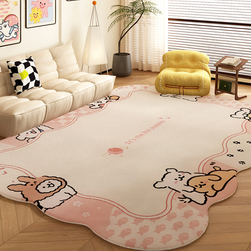 卡通小狗客厅地垫毛绒卧室地毯室内防水防污床边毯异形沙发茶几垫,居家布艺,地毯,淘宝优惠券,粉丝福利购,淘宝优惠卷