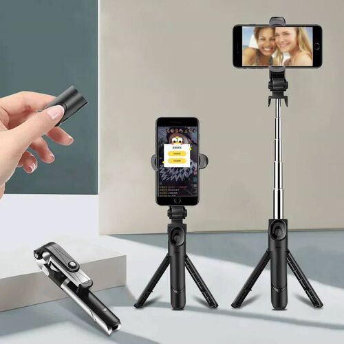 Portable Wireless Remote Shutter Selfie Stick Tripod For iPh