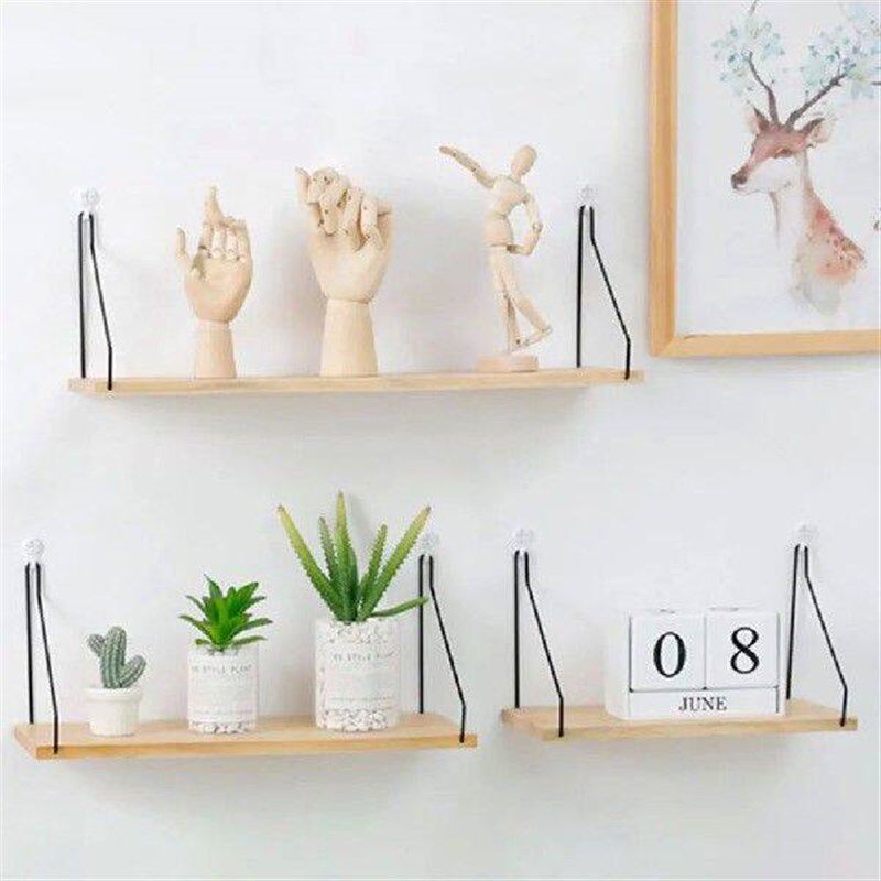 Nordic Display Rack Decorative Wooden Storage Rack with - 实物图