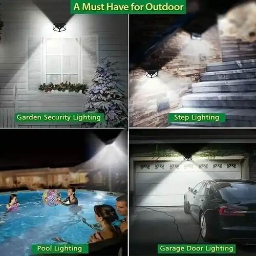Solar Power PIR Motion Sensor Wall Light Outdoor Garden Lamp