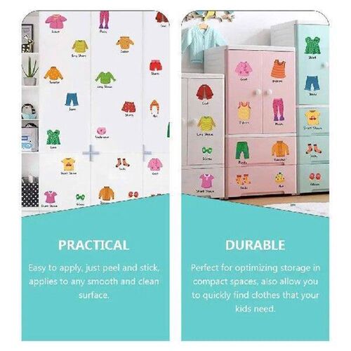 Boys Clothes Wardrobe Stickers Classification Labels Blank